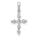14k White Gold 1/6ct. Diamond Cross Pendant