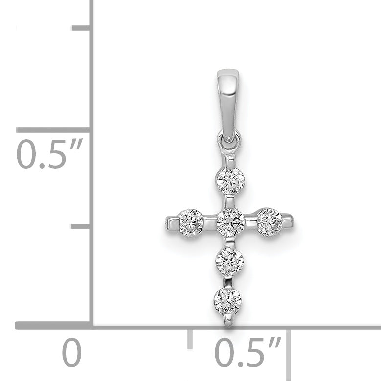 14k White Gold 1/6ct. Diamond Cross Pendant