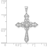 14k White Gold AA Diamond Passion Cross pendant