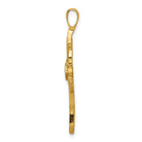 14k A Diamond Passion Cross Pendant