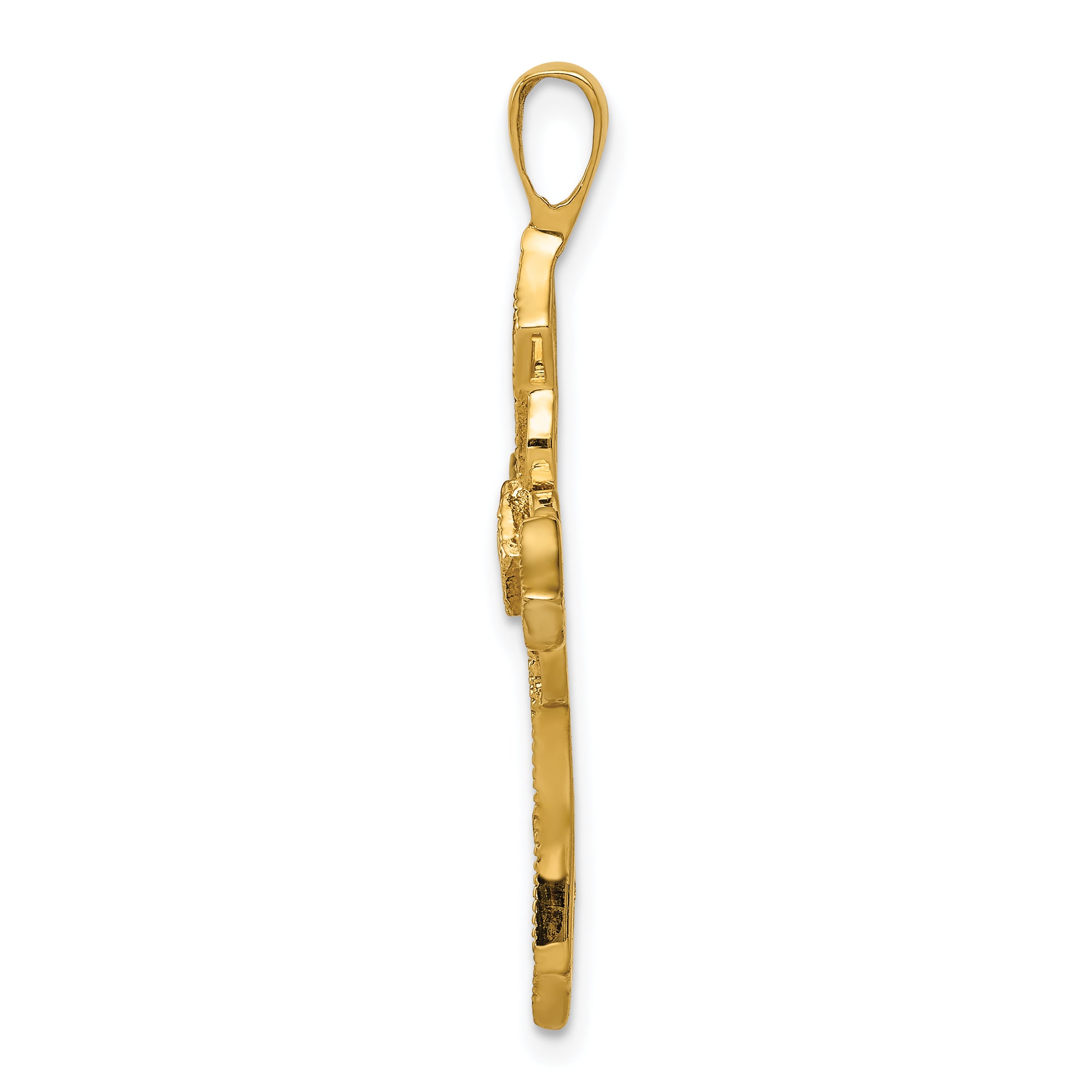 14k A Diamond Passion Cross Pendant