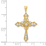 14k A Diamond Passion Cross Pendant