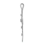 14k White Gold AA Diamond Cross Pendant