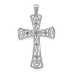 14k White Gold AA Diamond Cross Pendant