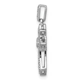 14k White Gold 1/10ct. Diamond Fancy Cross Pendant