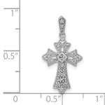 14k White Gold 1/10ct. Diamond Fancy Cross Pendant