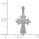 14k White Gold 1/10ct. Diamond Fancy Cross Pendant