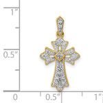 14k 1/10ct. Diamond Fancy Cross Pendant