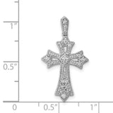 14k White Gold 1/6ct. Diamond Fleur de Lis Cross Pendant
