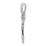14k White Gold 1/15ct. Diamond Cross Chain Slide