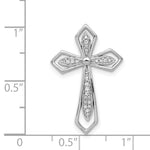 14k White Gold 1/15ct. Diamond Cross Chain Slide