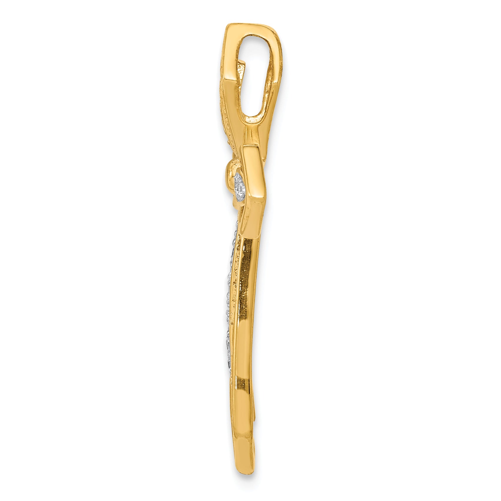 14k 1/15ct. Diamond Cross Chain Slide