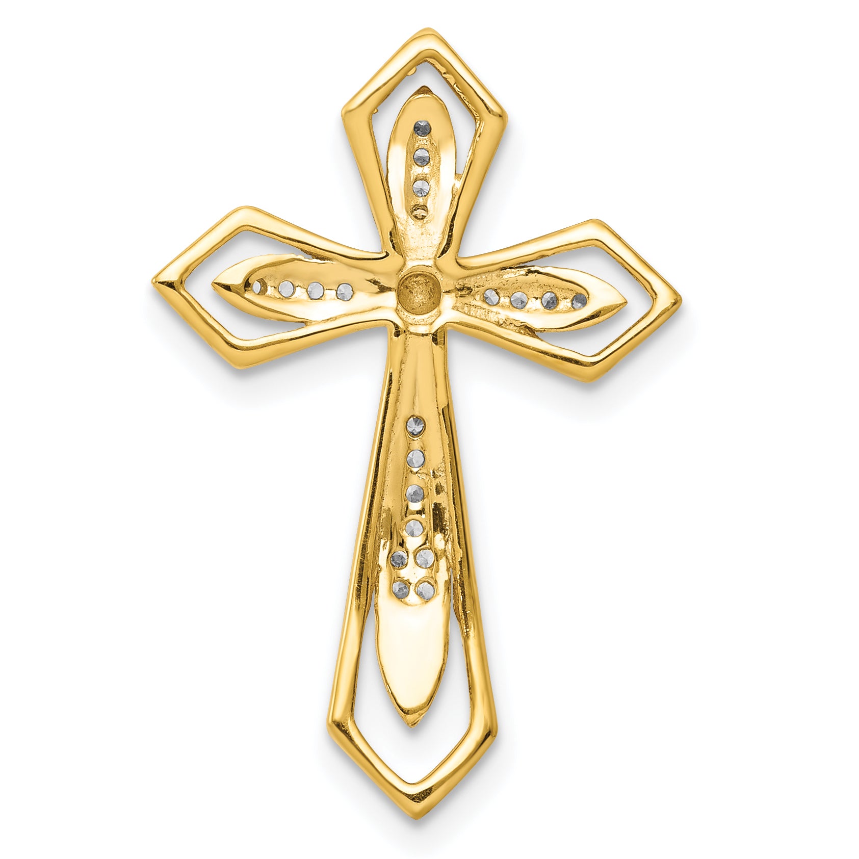 14k 1/15ct. Diamond Cross Chain Slide