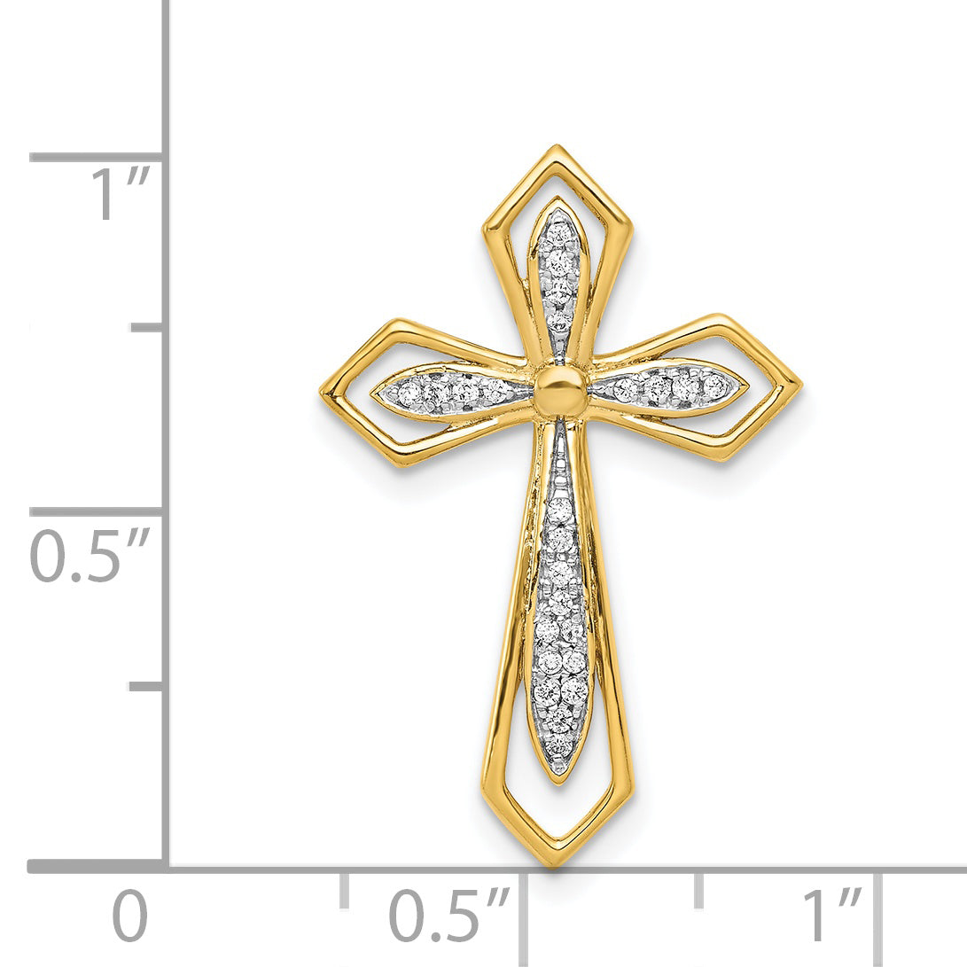 14k 1/15ct. Diamond Cross Chain Slide