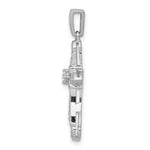 14k White Gold 1/6ct. Diamond Filigree Cross Pendant