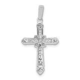 14k White Gold 1/6ct. Diamond Filigree Cross Pendant