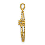 14k 1/6ct. Diamond Filigree Cross Pendant