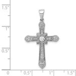 14k White Gold 1/3ct. Diamond Filigree Cross Pendant