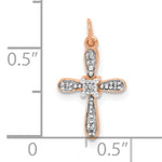 14k Rose Gold .03ct. Diamond Cross Charm
