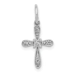 14k White Gold .03ct. Diamond Cross Charm