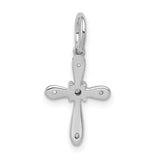 14k White Gold .03ct. Diamond Cross Charm