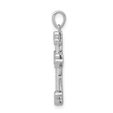 14k White Gold 1/10ct. Diamond Filigree Budded Cross Pendant