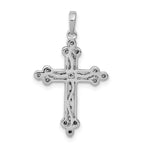 14k White Gold 1/10ct. Diamond Filigree Budded Cross Pendant
