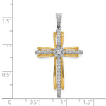 14k Two-tone 1/3ct. Diamond Passion Cross Pendant