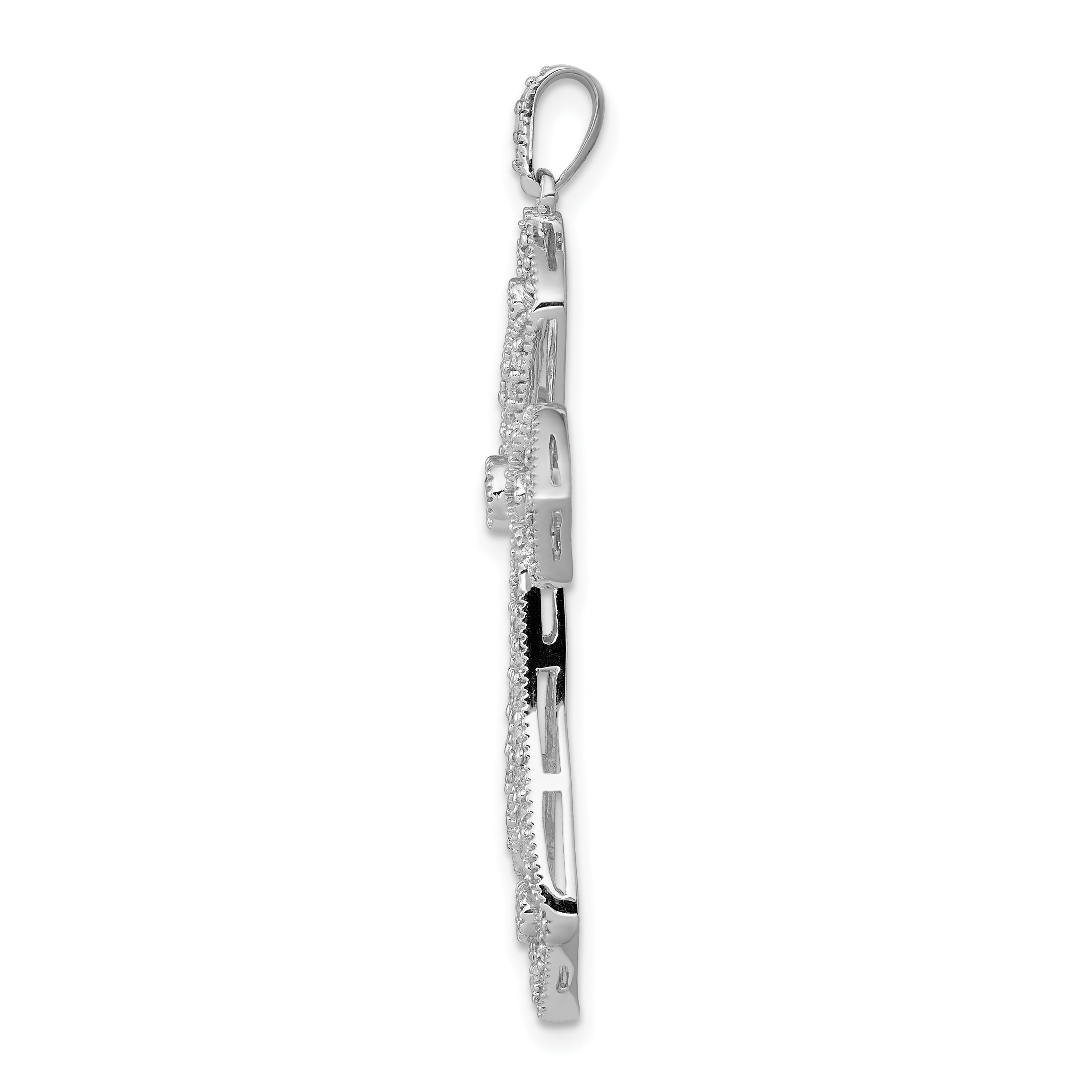 14k White Gold 5/8ct. Diamond Passion Cross Pendant