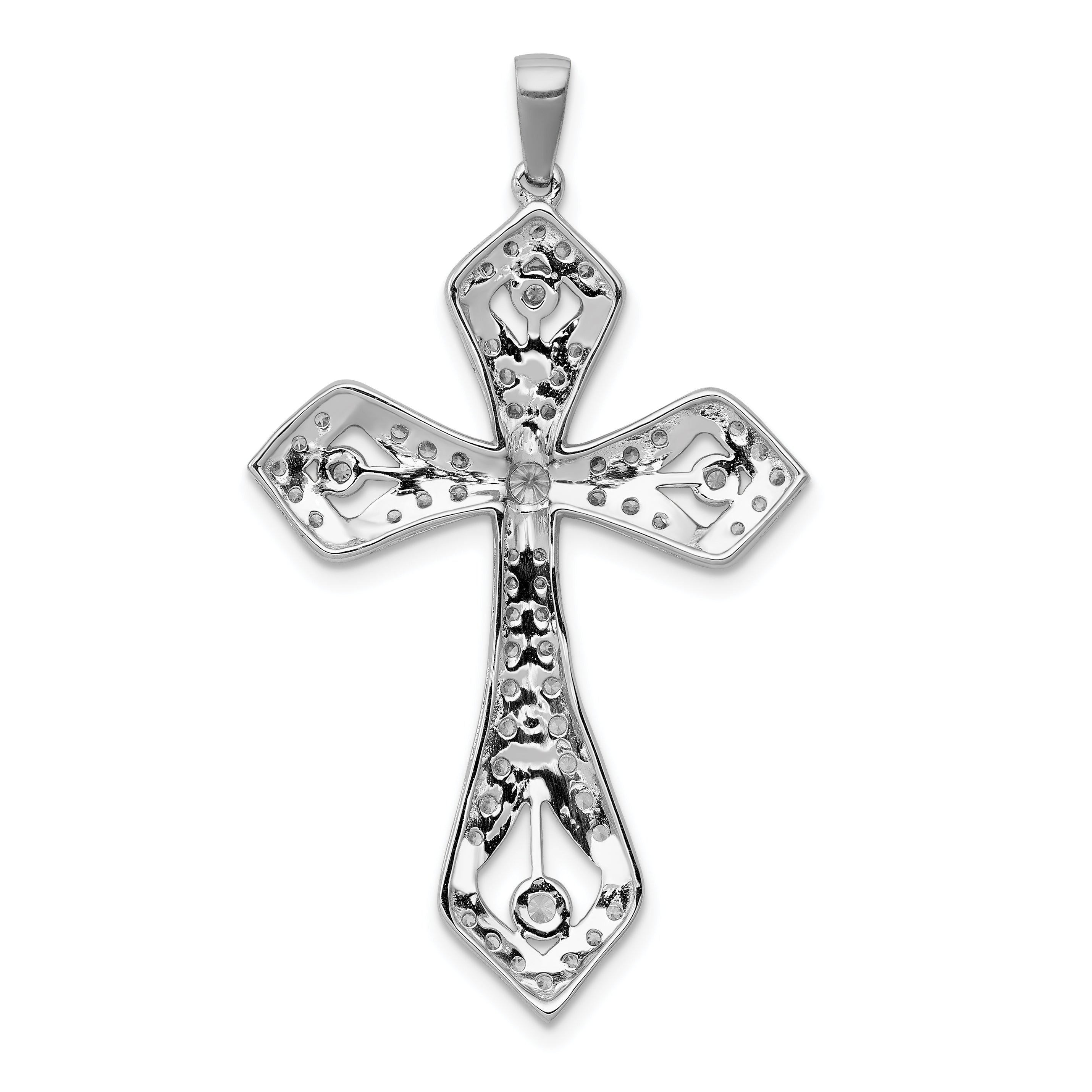14k White Gold 5/8ct. Diamond Passion Cross Pendant