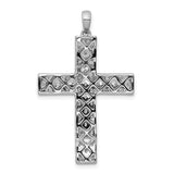 14k White Gold 1ct. Diamond Latin Cross Pendant