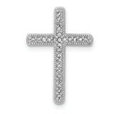 14k White Gold 1/10ct. Diamond Cross Chain Slide