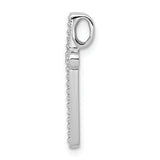 14k White Gold 1/10ct. Diamond Cross Chain Slide