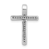 14k White Gold 1/10ct. Diamond Cross Chain Slide
