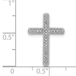 14k White Gold 1/10ct. Diamond Cross Chain Slide