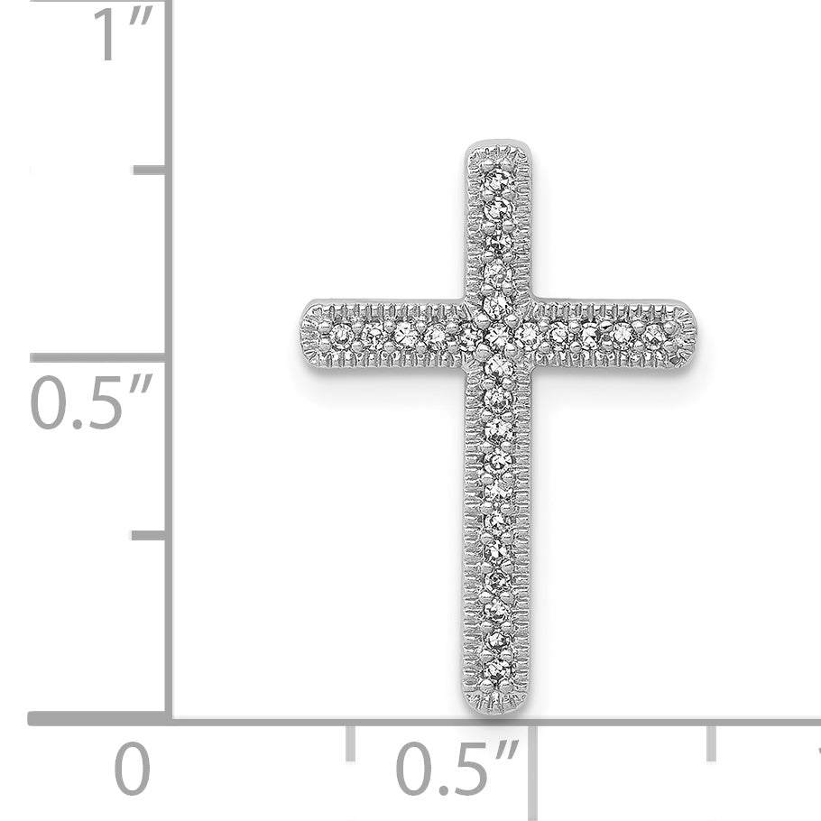 14k White Gold 1/10ct. Diamond Cross Chain Slide