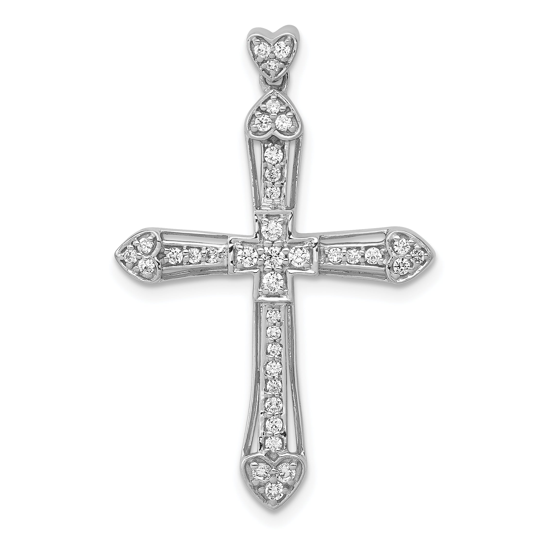 14k White Gold 1/3ct. Diamond Cross Pendant