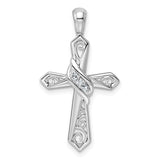14k White Gold 1/20ct. Diamond Cross Pendant