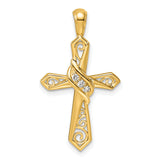 14k 1/20ct. Diamond Cross Pendant
