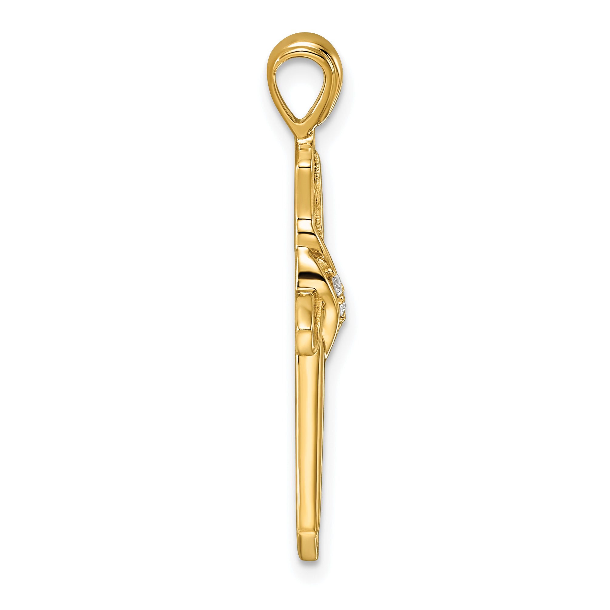 14k 1/20ct. Diamond Cross Pendant
