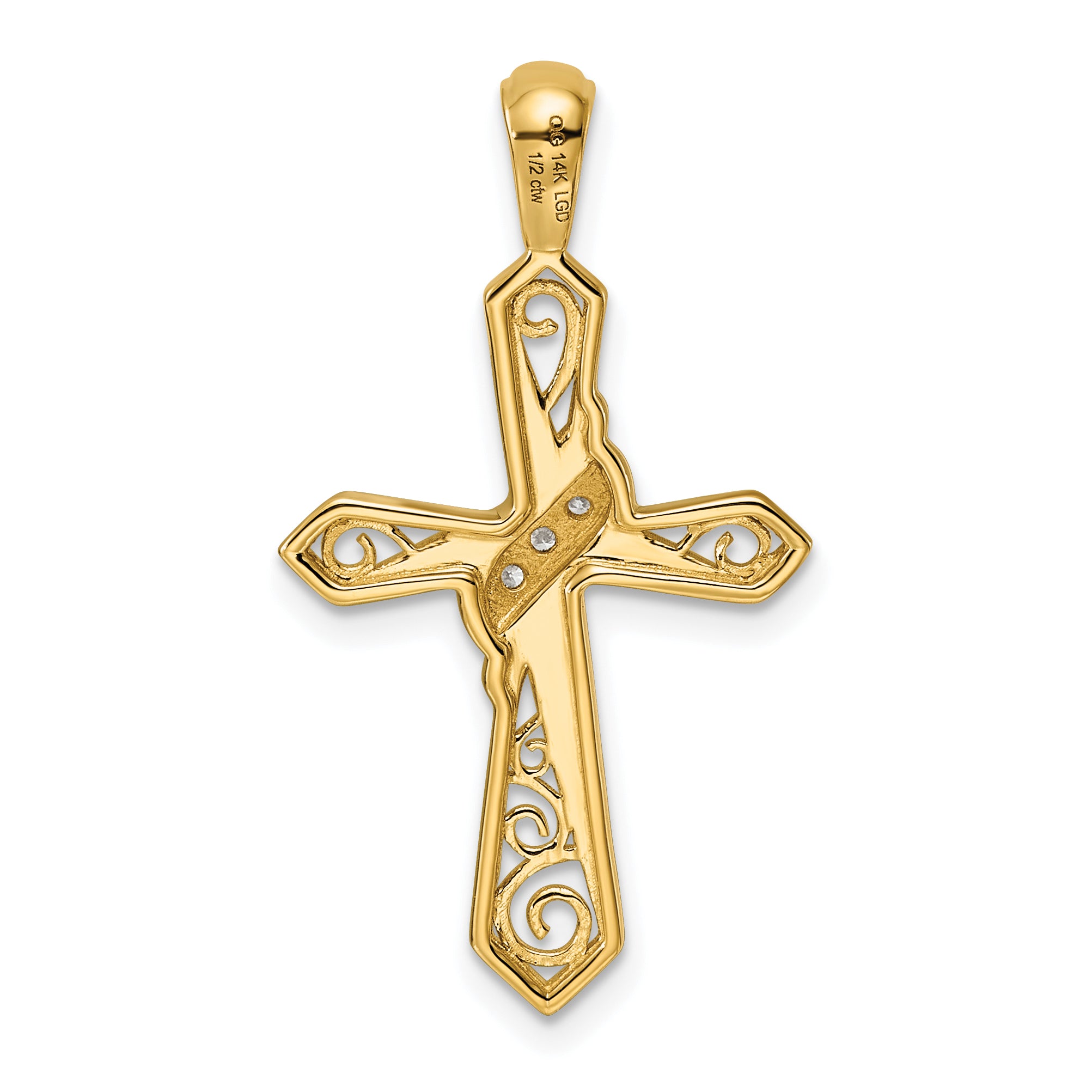 14k 1/20ct. Diamond Cross Pendant