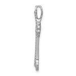 14k White Gold Polished 1/10ct. Diamond Budded Cross Chain Slide