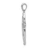14k White Gold 1/4ct. Diamond Fancy Cross Pendant