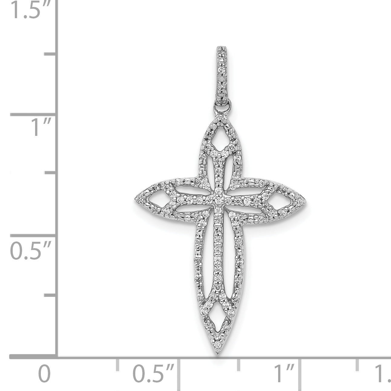 14k White Gold 1/4ct. Diamond Fancy Cross Pendant