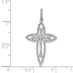 14k White Gold 1/4ct. Diamond Fancy Cross Pendant