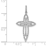 14k White Gold 1/4ct. Diamond Fancy Cross Pendant
