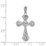 14k White Gold 1/3ct. Diamond Fancy Cross Pendant