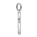 14k White Gold 1/15ct. Diamond and Sapphire Cross Pendant