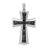 14k White Gold 5/8ct. Black Diamond Cross Pendant