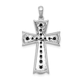 14k White Gold 5/8ct. Black Diamond Cross Pendant